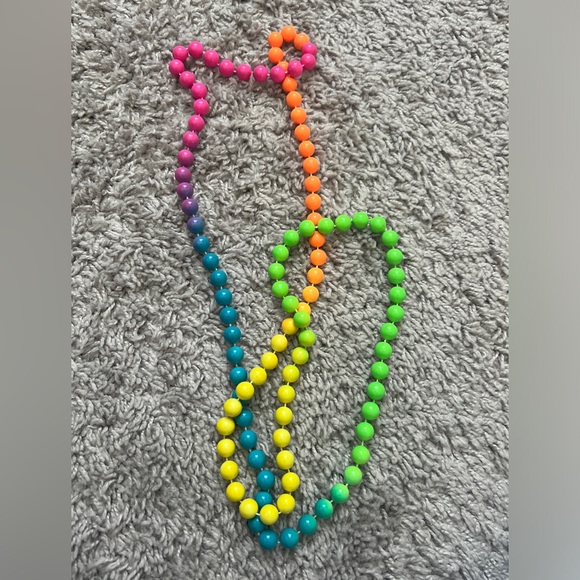 Neon Beaded 1980’s Necklace - Picture 1 of 2